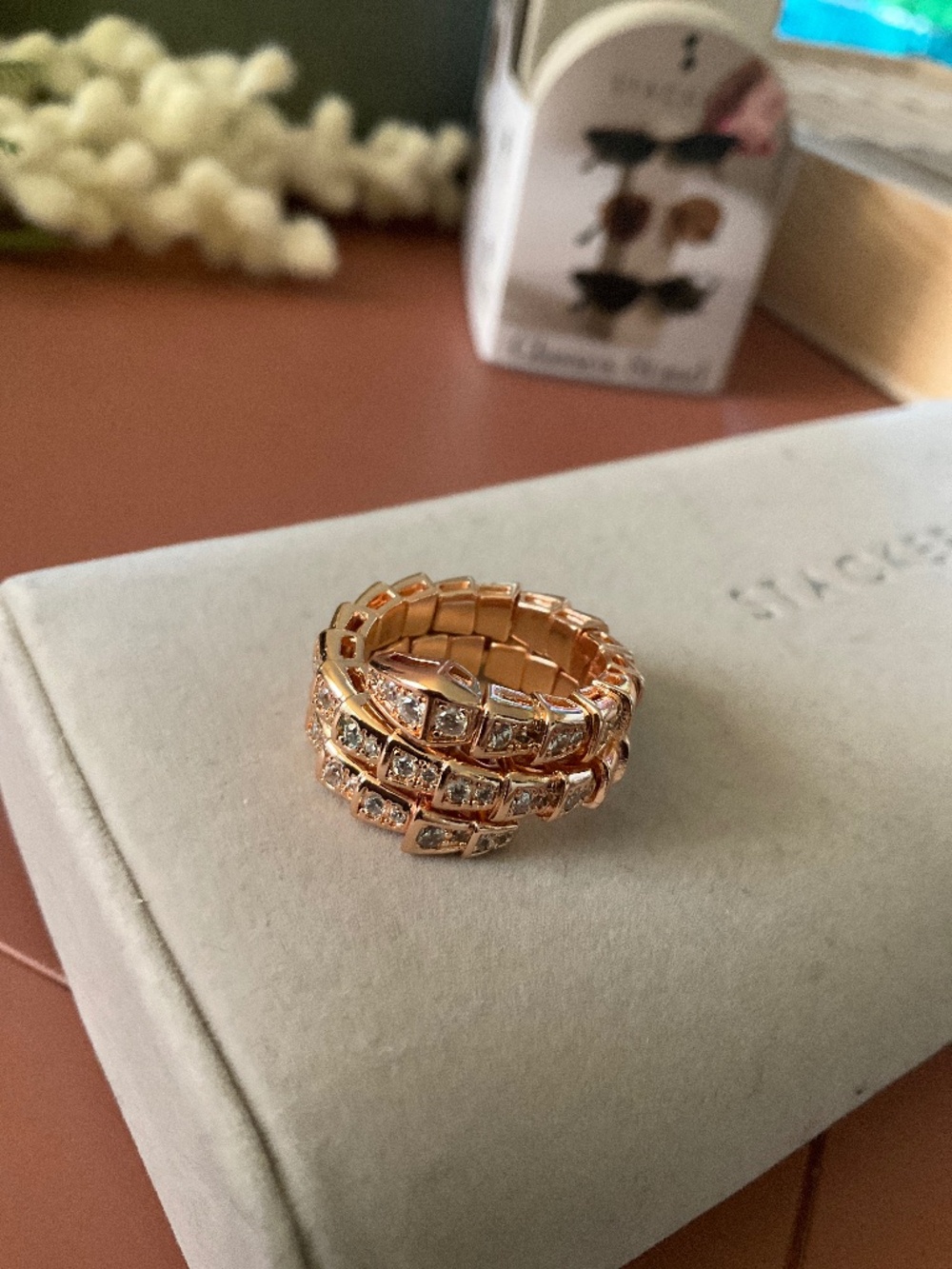 Serpenti Viper Ring In Pink/gold Tone